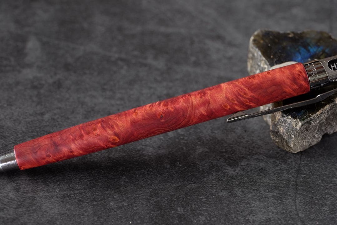 PG5木軸カスタム0182　高村杢工房 製図用シャープペンシル　紫杉(紫紅杉)瘤