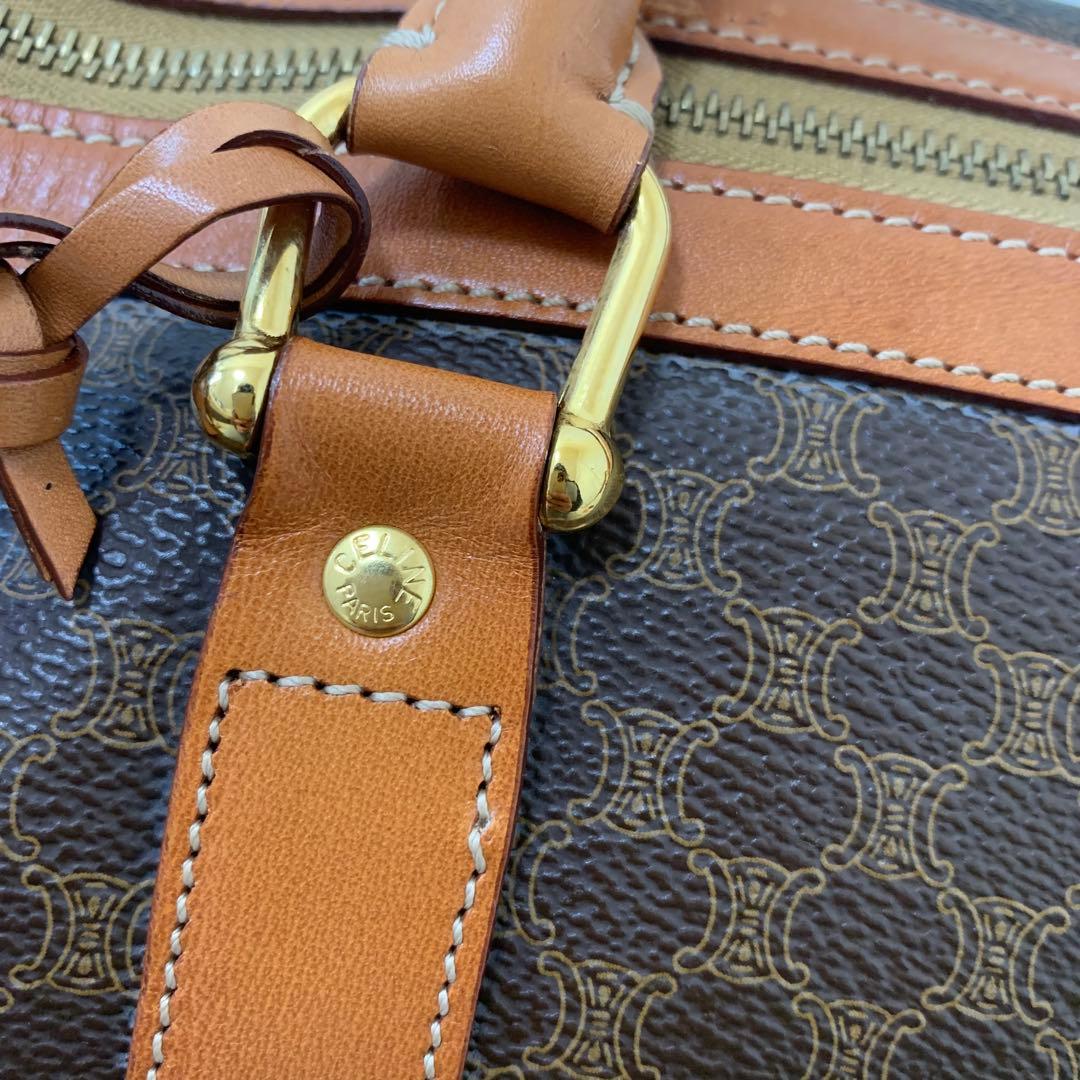 未使用美品★CELINE セリーヌ ボストンバッグ マカダム ブラウン 保存袋