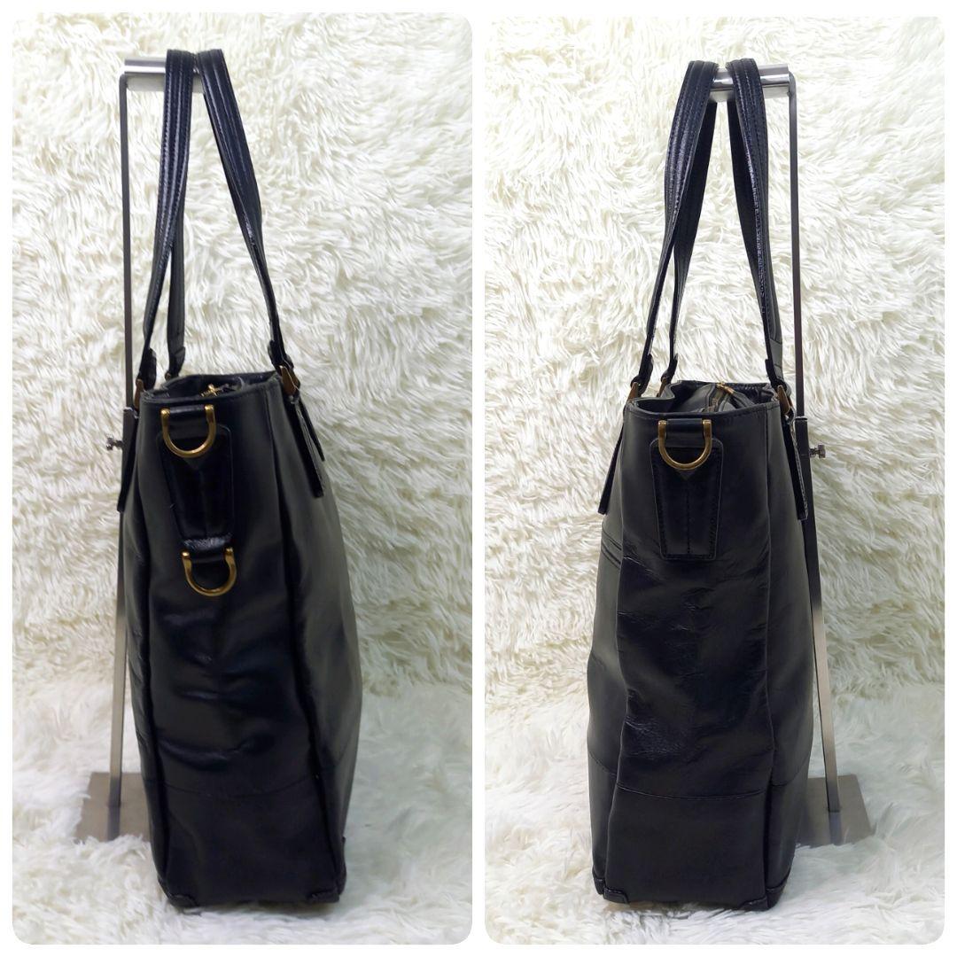 マスターピース グロスver.2 トートバッグ オールレザー 2way ブラック