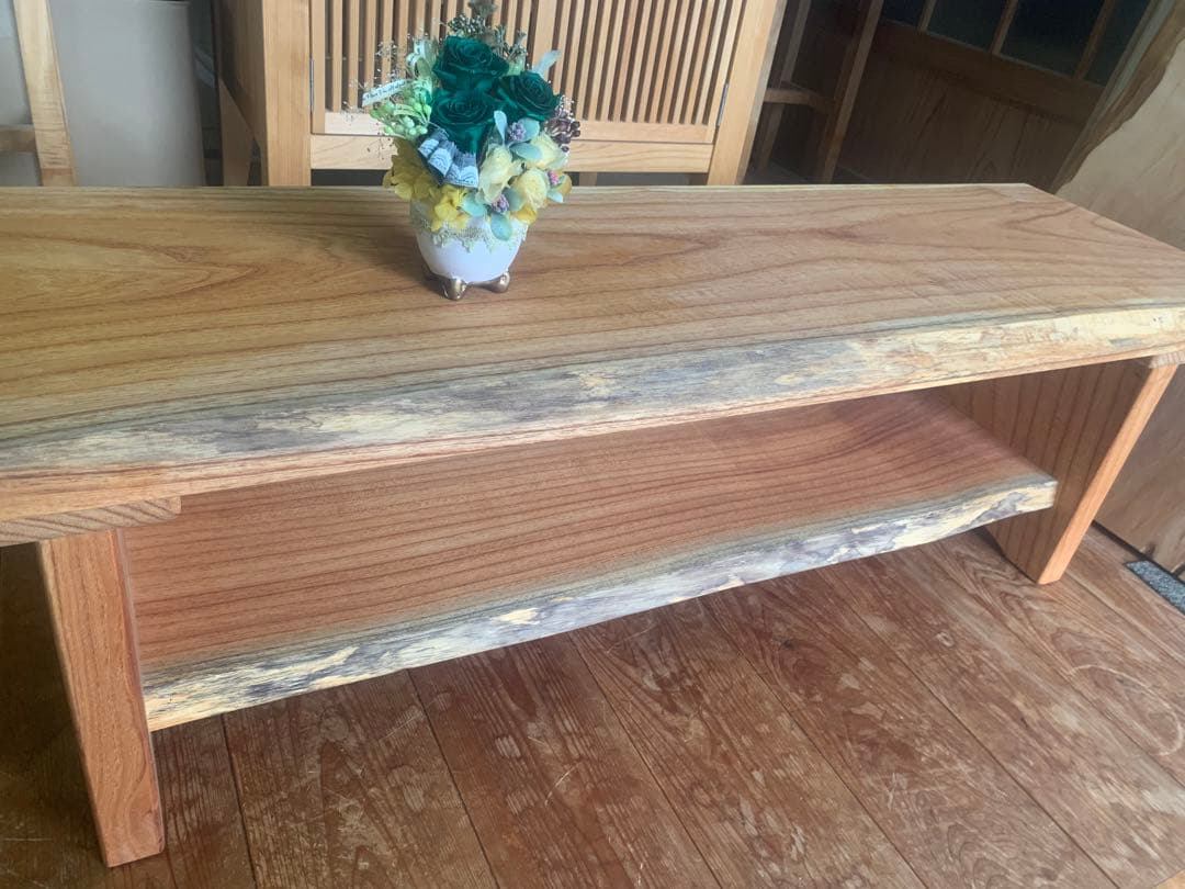 送料込、長期保管セール品♦︎無垢材(栴檀)サイドテーブル、TVボード