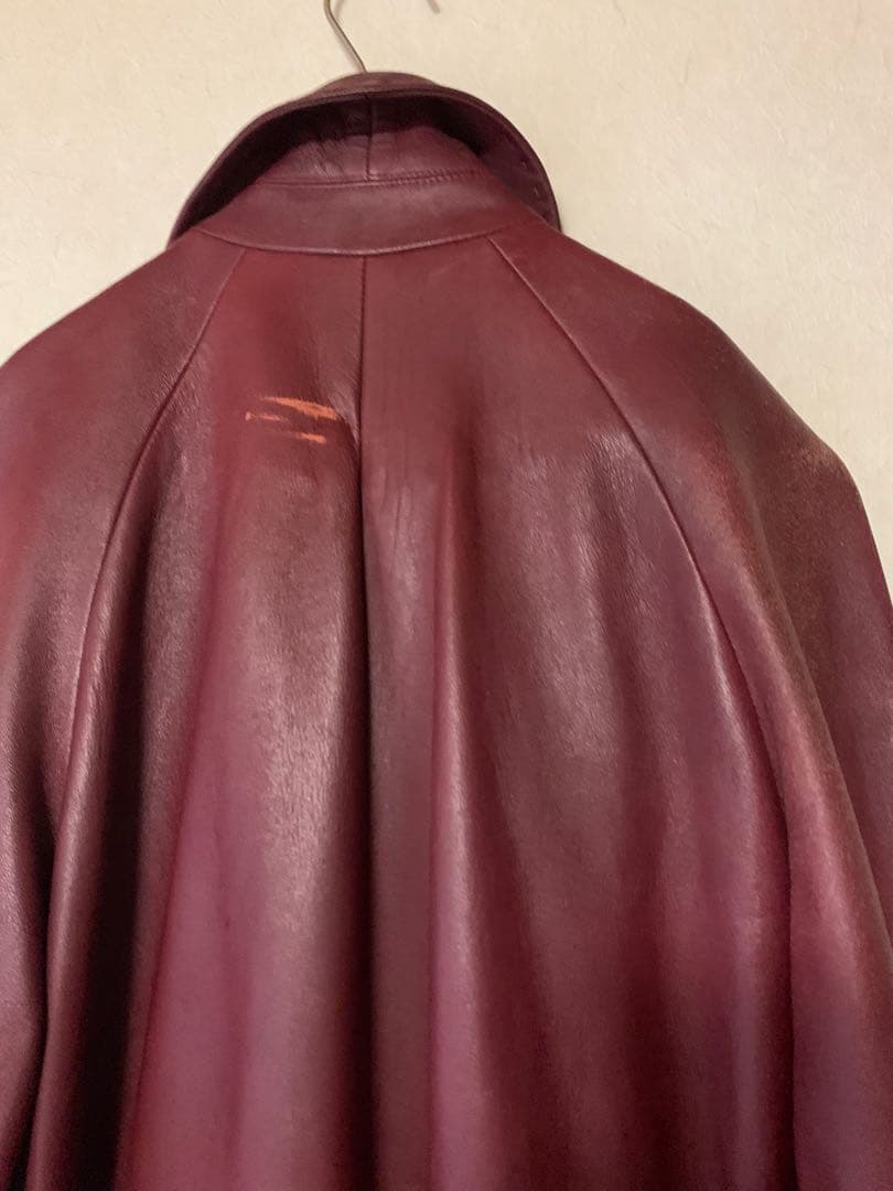 値下げ中　#スレ感がよい　Max Mara レッド　レザー ジャケット