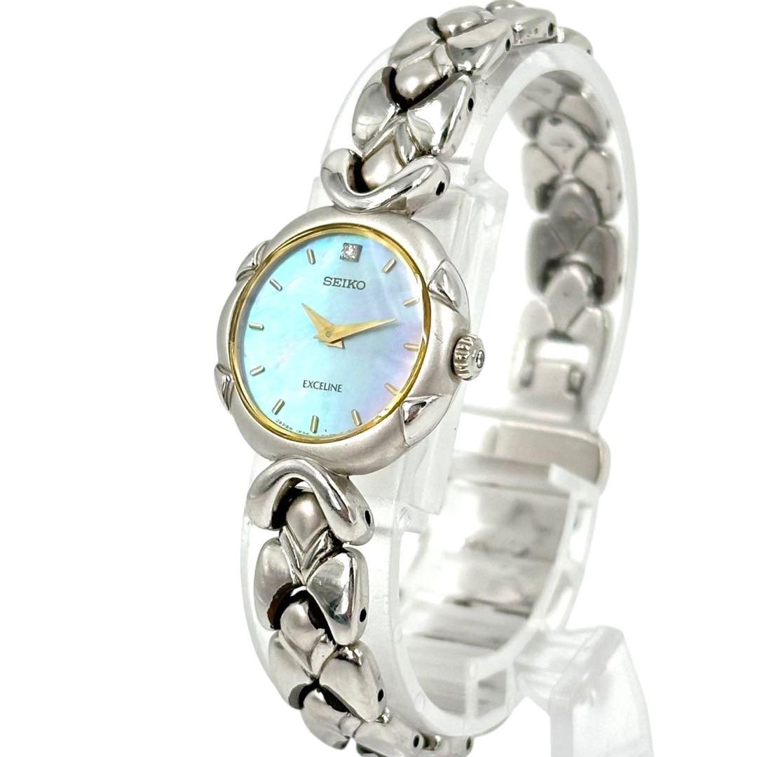 セイコー 腕時計 エクセリーヌ 1F20-1C40 シェルダイヤ シルバー
