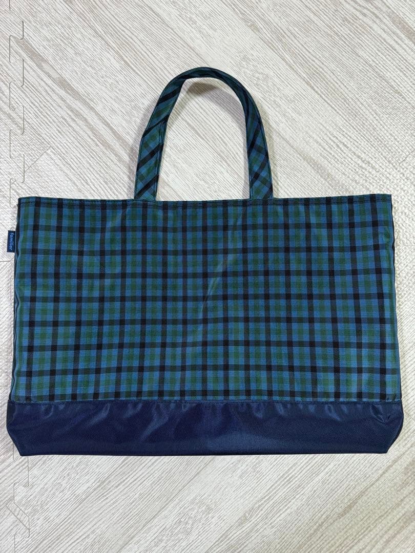 ♡大人気完売品♡ファミリア 青チェック トートバッグ