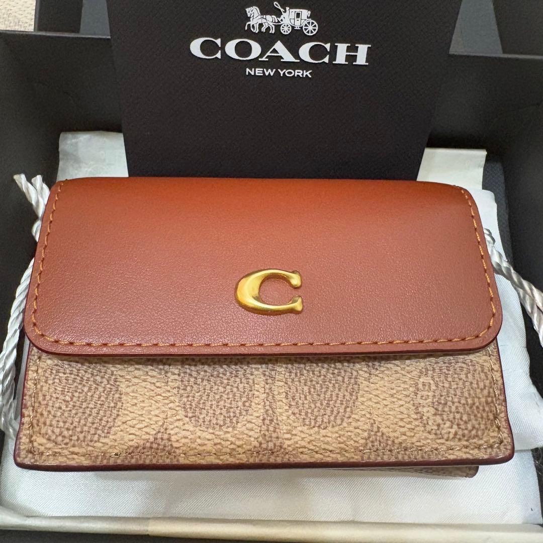 ヤ*ウ様 【新品】COACH ミニ キャンバス トライフォールド ウォレット