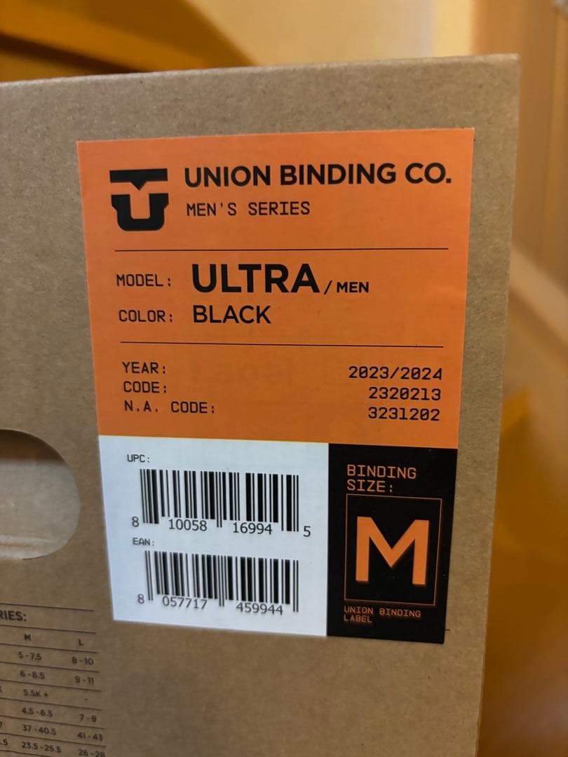 UNION スノーボード ビンディング ブラック　ULTRA Mサイズ