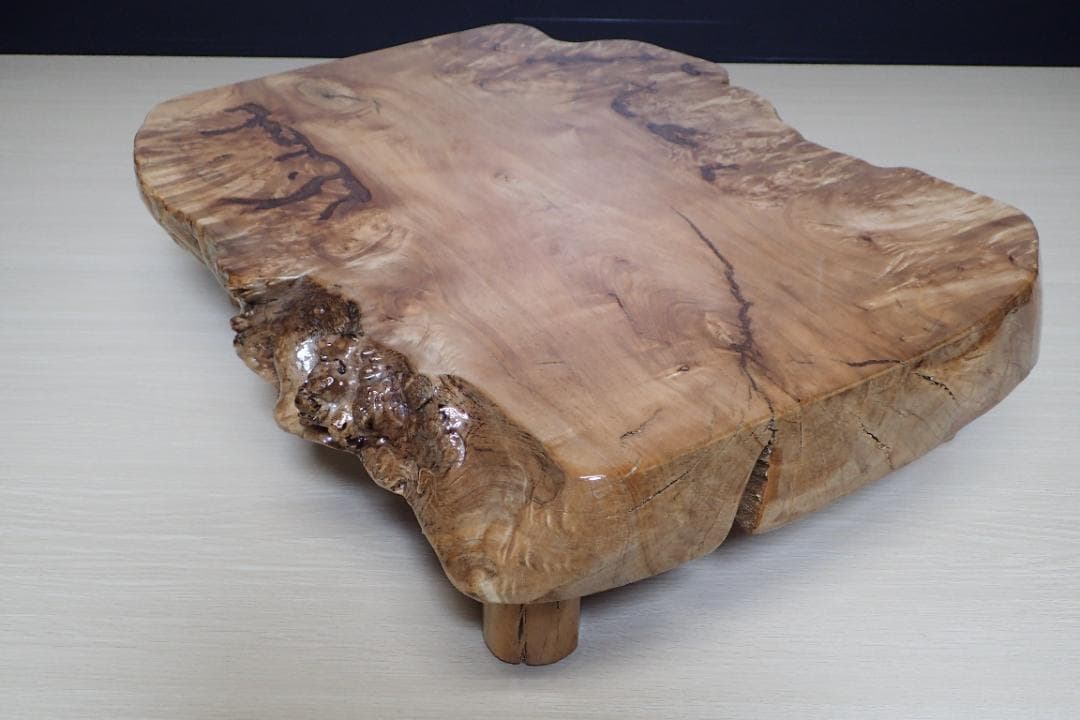 超希少 一点品 天然木 最高級 欅 ケヤキ 切り株 輪切り ローテーブル 座卓