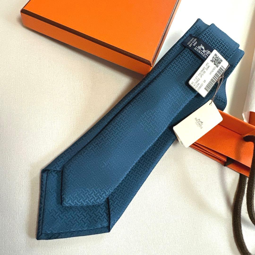 エルメス ネクタイ H織りタイ 7 cm 《アップサイド・ダウン》新品 未使用