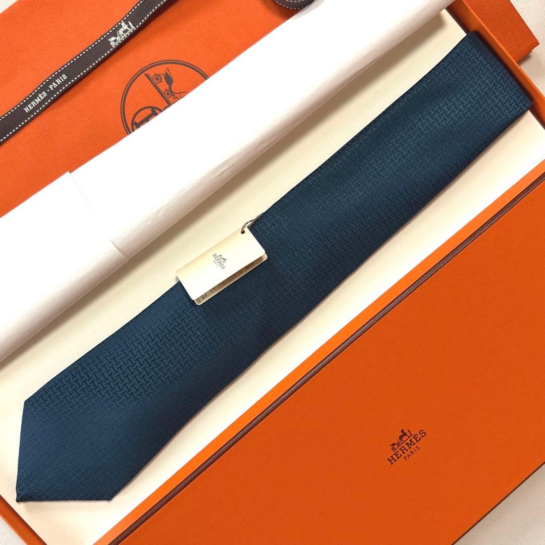 エルメス ネクタイ H織りタイ 7 cm 《アップサイド・ダウン》新品 未使用