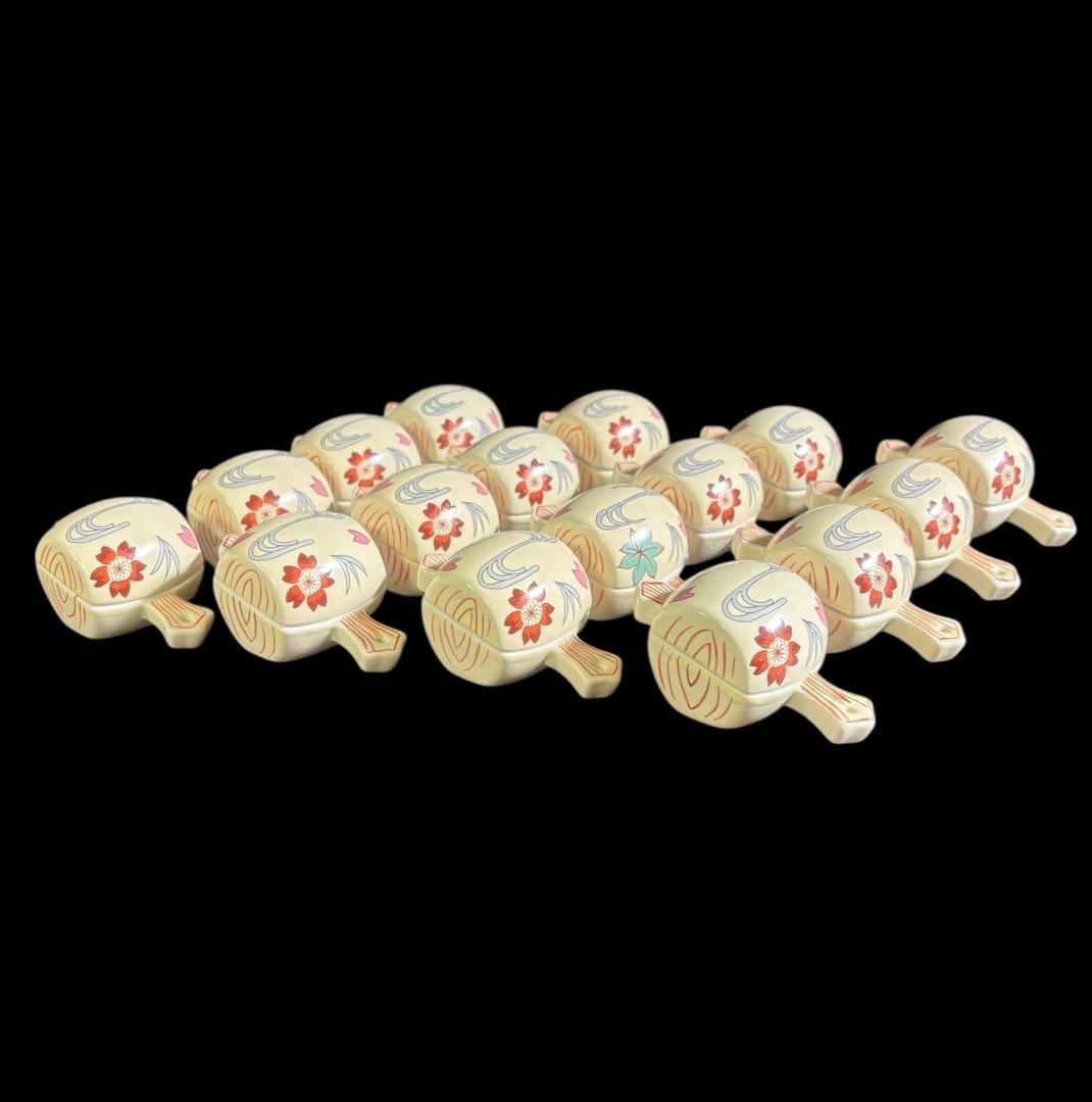 [16客セット] 打出の小槌 小鉢 紅葉 桜 色絵 豆鉢 蓋物 料亭 旅館 割烹