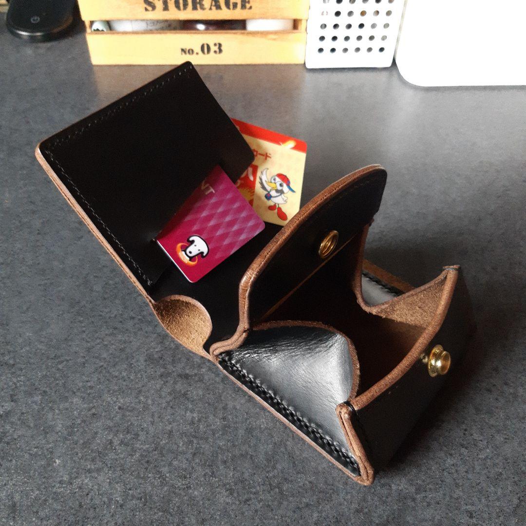 特厚★HORWEEN★クロムエクセル　二つ折り財布 　オールブラック　特別仕様