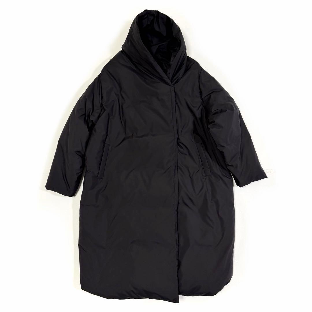 ミズイロインド ドレープダウンコート ダウンジャケット ブラック フリー