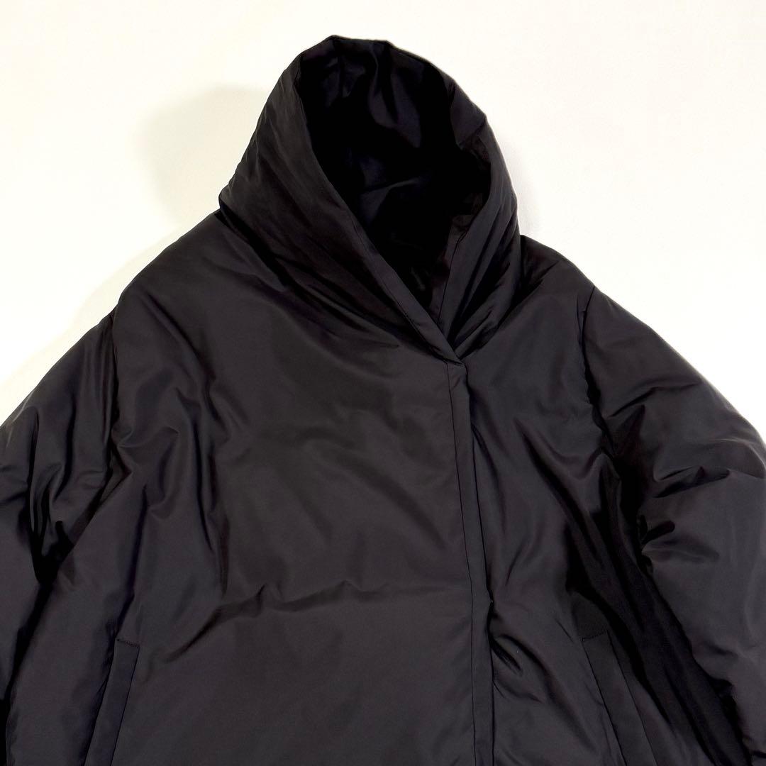 ミズイロインド ドレープダウンコート ダウンジャケット ブラック フリー