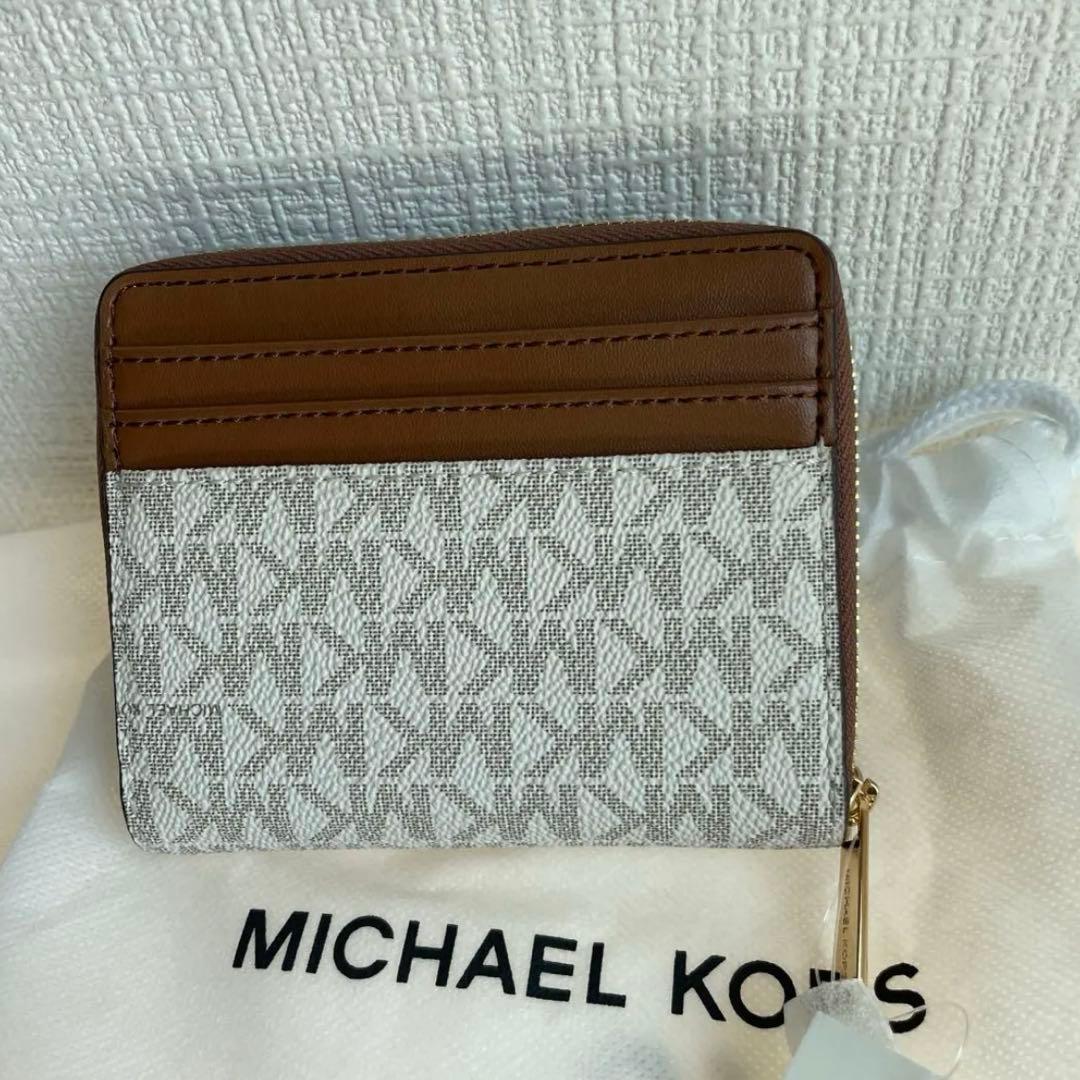 MICHAEL KORS 二つ折り財布 ホワイト/ブラウン