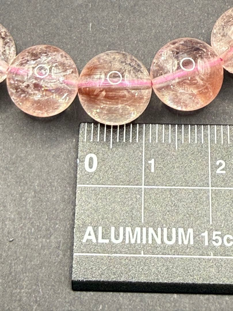 天然石 ピンクサゲニティッククォーツ ブレスレット （内周・15cm）⑥