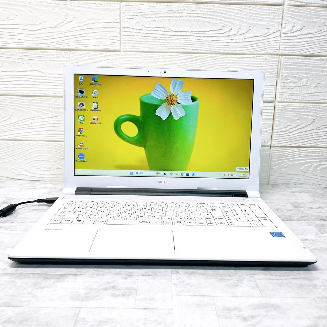 美品✨お買い得✨NEC ノートパソコン カメラ DVD windows11 白