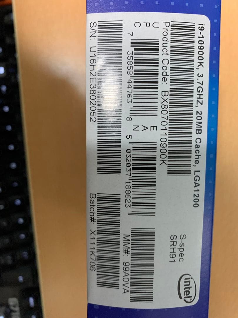 【美品】Intel Core i9-10900K 10th Gen CPU