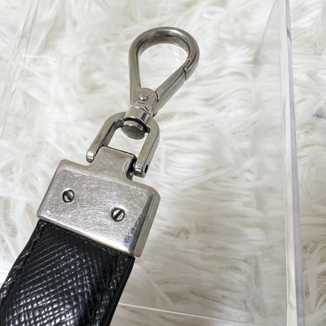 【大人気】お買得 PRADA ロボット キーホルダー レザー サフィアーノ黒