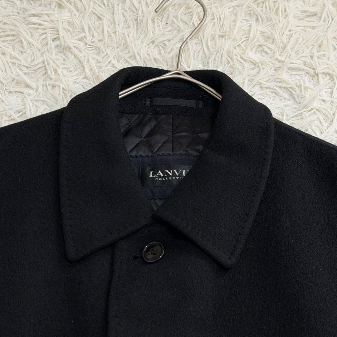 16478✨美品✨️ランバンコレクション 50 LL カシミヤ100% コート 黒