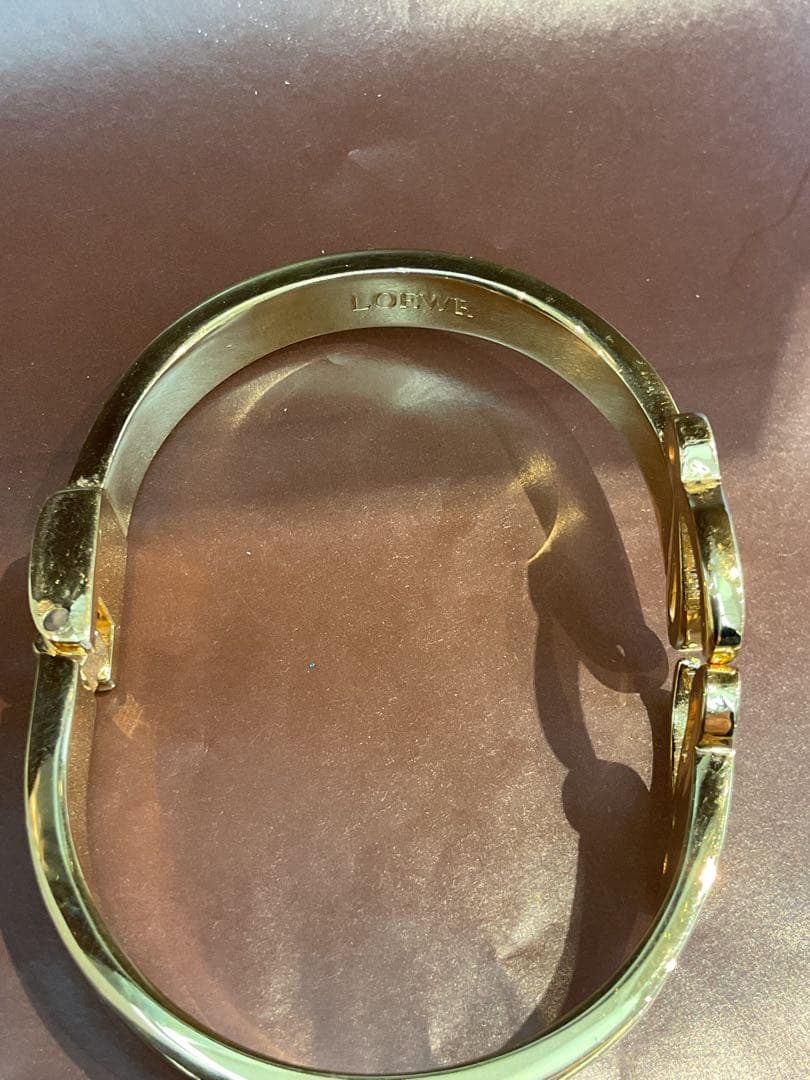 ロエベ LOEWE アナグラム ロゴ ブレスレット 刻印 ゴールド ブラック