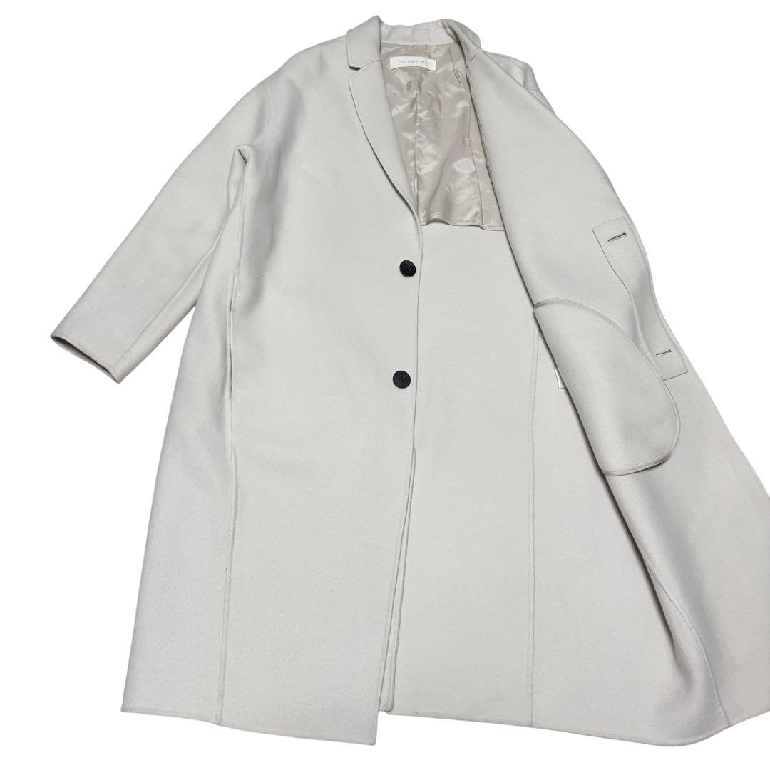 美品 GALERIE VIE ライトメルトン チェスターコート ウールカシミヤ