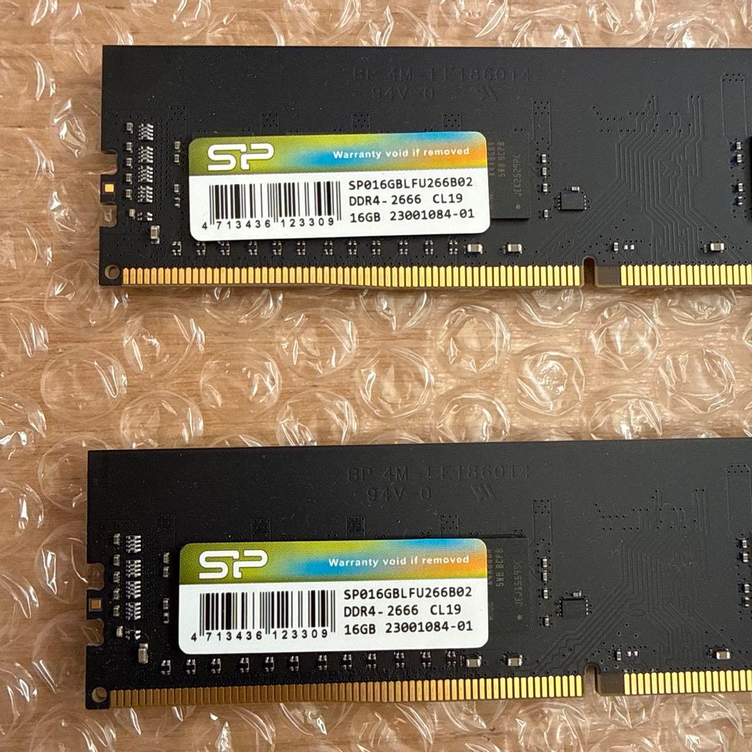 SiliconPower DDR4 32GB(16GBx2)メモリ2666MHz