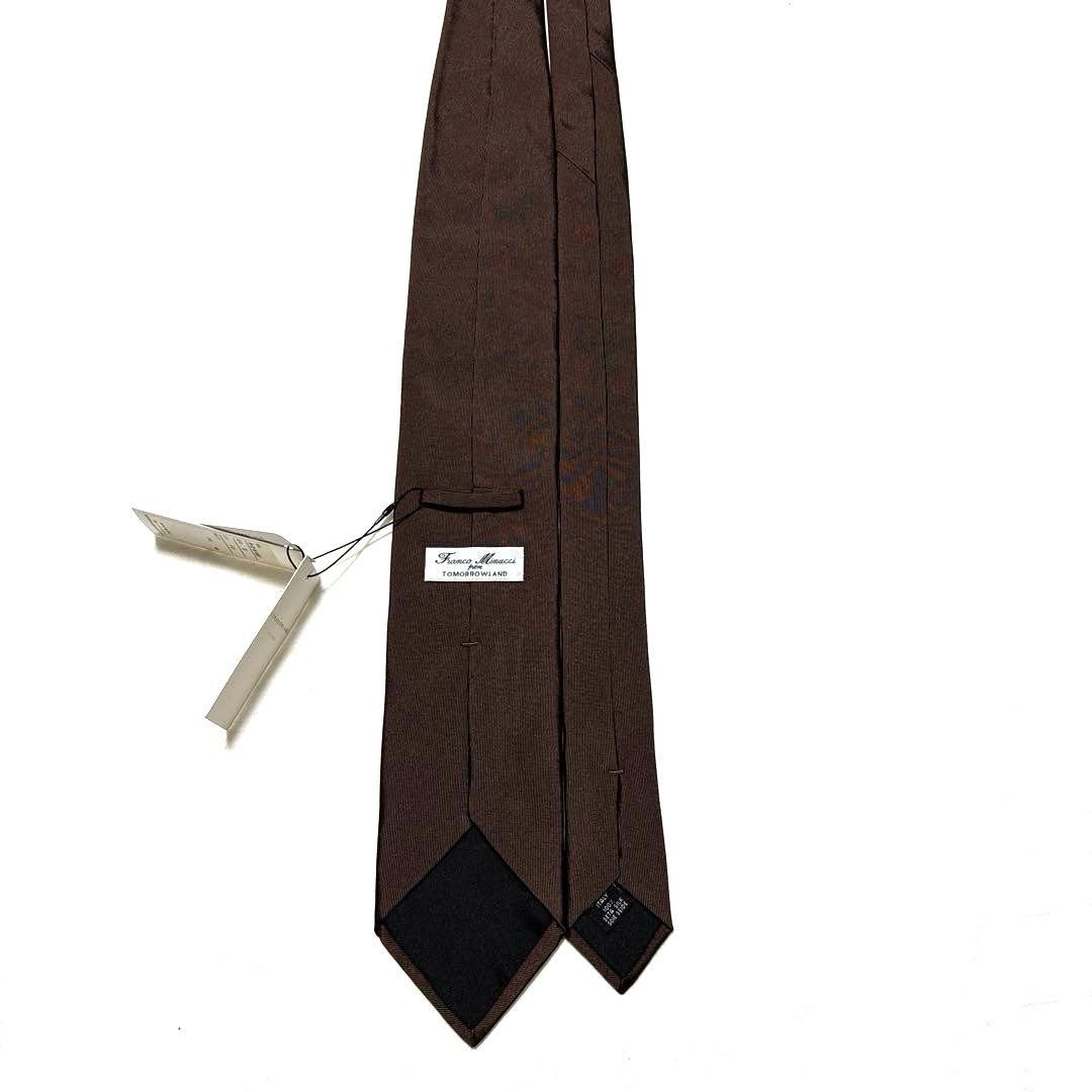 新品未使用　フランコミヌッチ　トゥモローランド　ネクタイ　ダークブラウン　タグ付