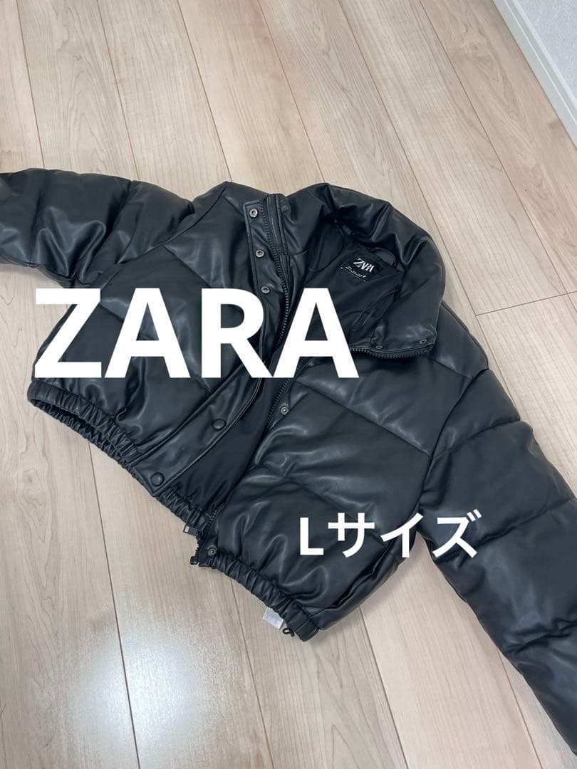 a*a様 美品✨ZARA フェイクレザー ダウンジャケット ブラック ショート丈