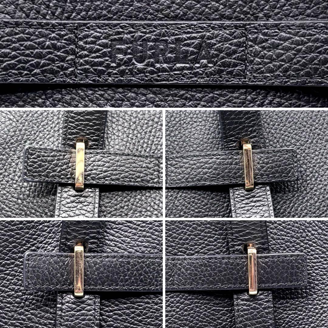 ✨美品✨フルラ　ジョーヴェ　トートバッグ　　A4可　2way　舟型　自立　黒
