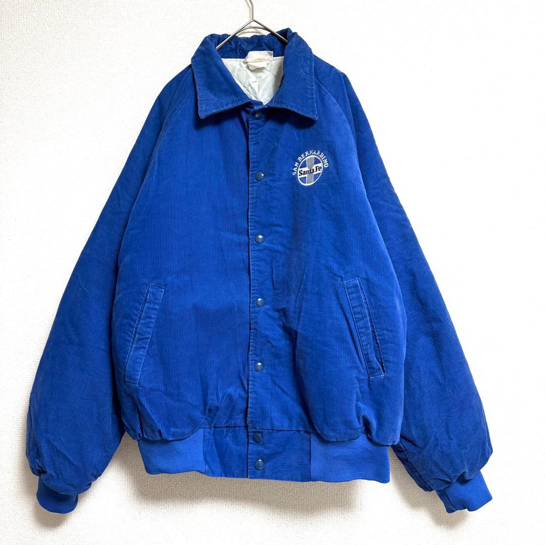 激レア◎90s◎vintage◎USA製◎企業物◎青◎厚手ブルゾン◎コーデュロイ
