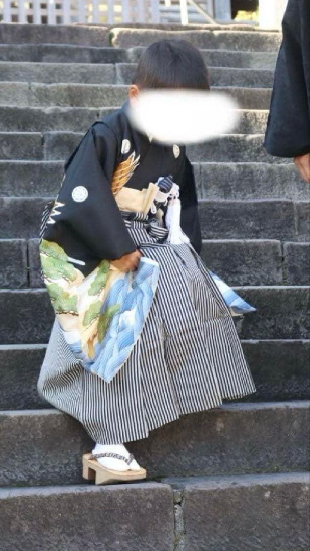 七五三 5歳　男の子　正絹着物と袴