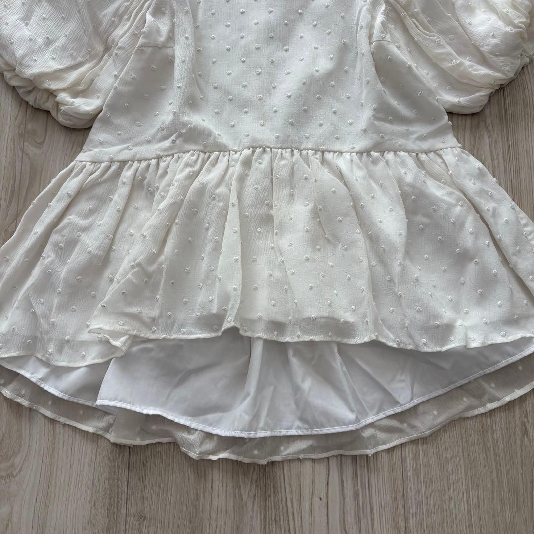 【極美品】ツルバイマリコオイカワ 25SS eleonore ブラウス ホワイト