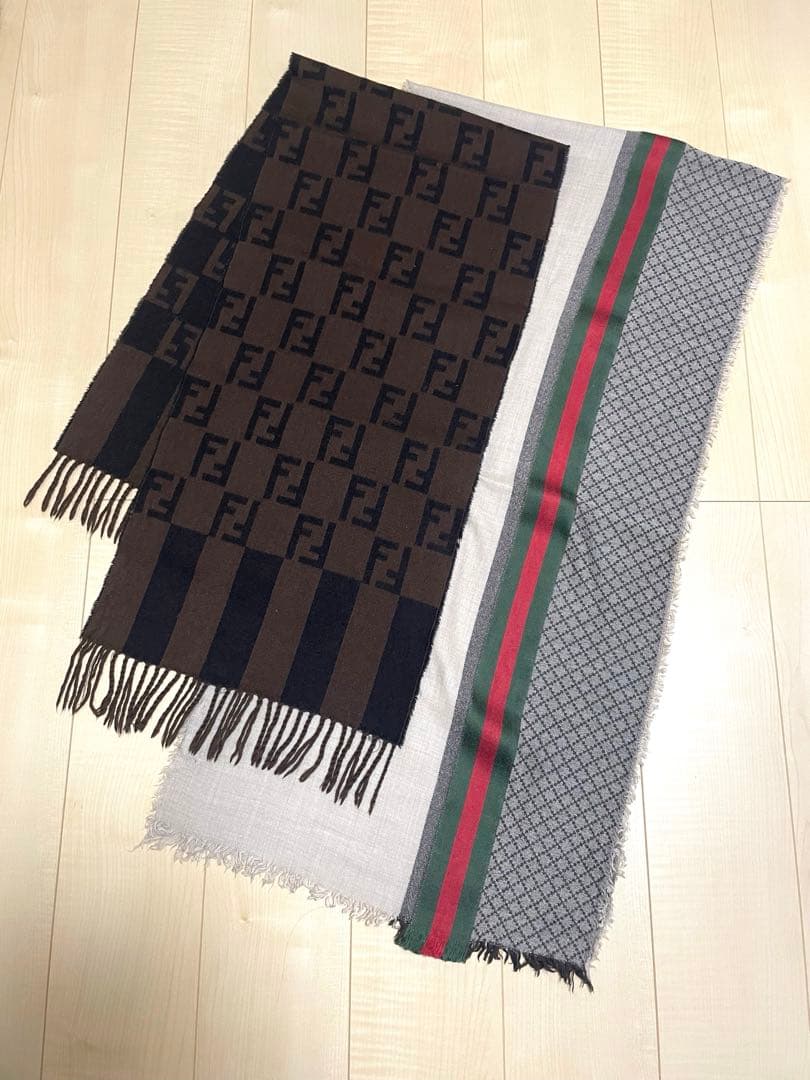 GUCCI FENDI グッチ　フェンディ　マフラー　ストール　セット　男女兼用