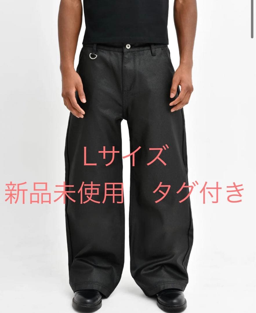 最安値新品Stacked Oil Coating Loose Fit Pants