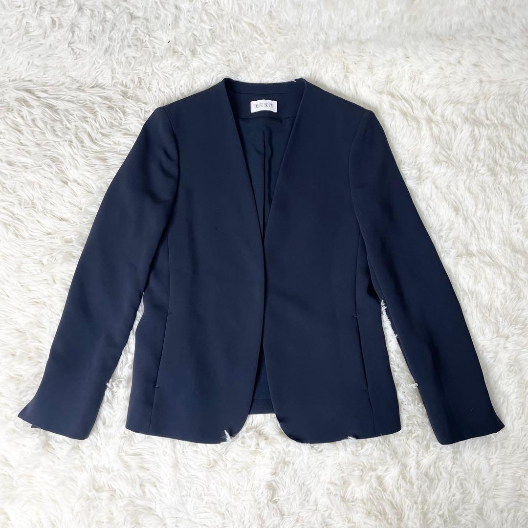 【極美品】PLST パンツスーツ ノーカラージャケット 上S下L