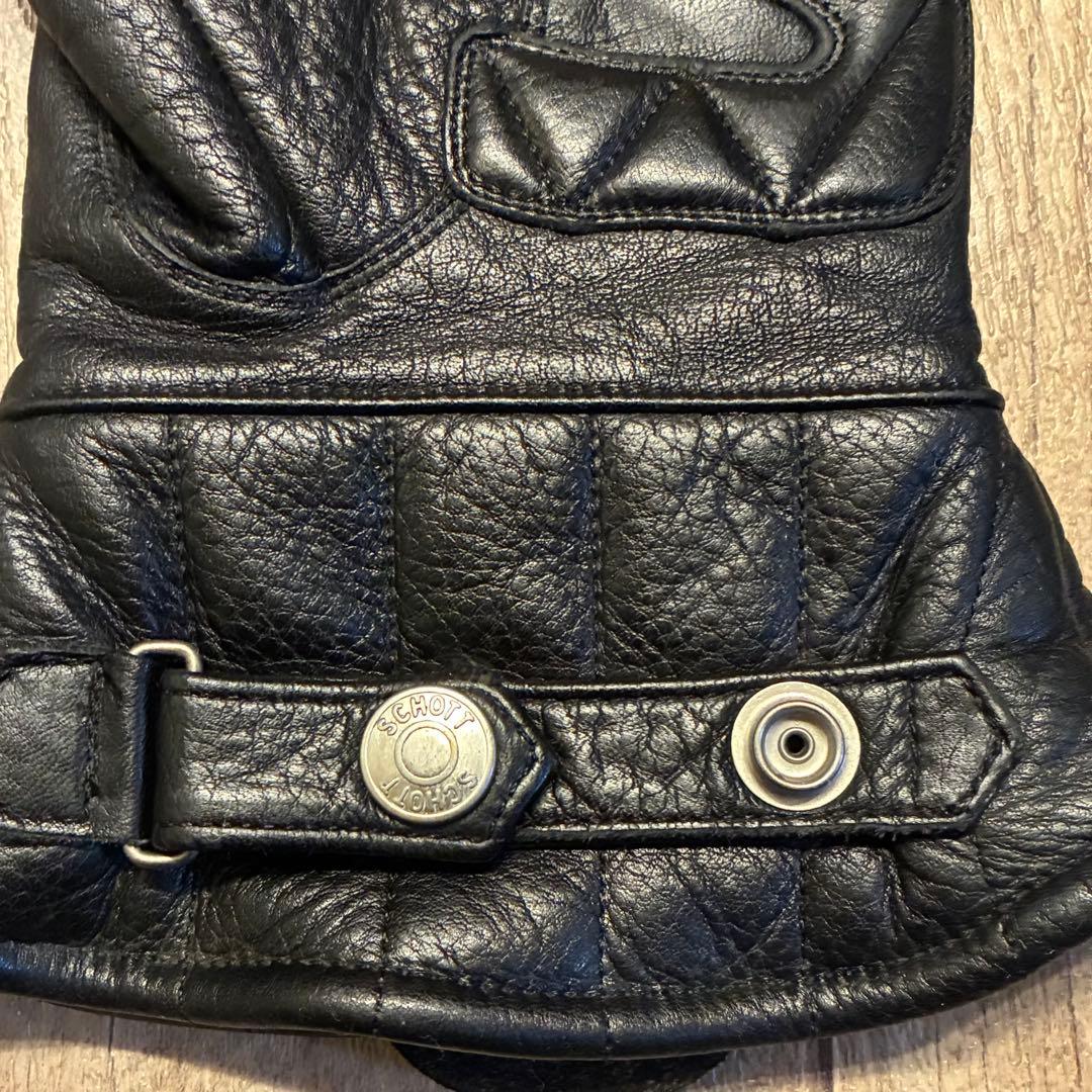 【極暖】SCHOTT ボア レザー グローブ Lサイズ ブラック ガントレット