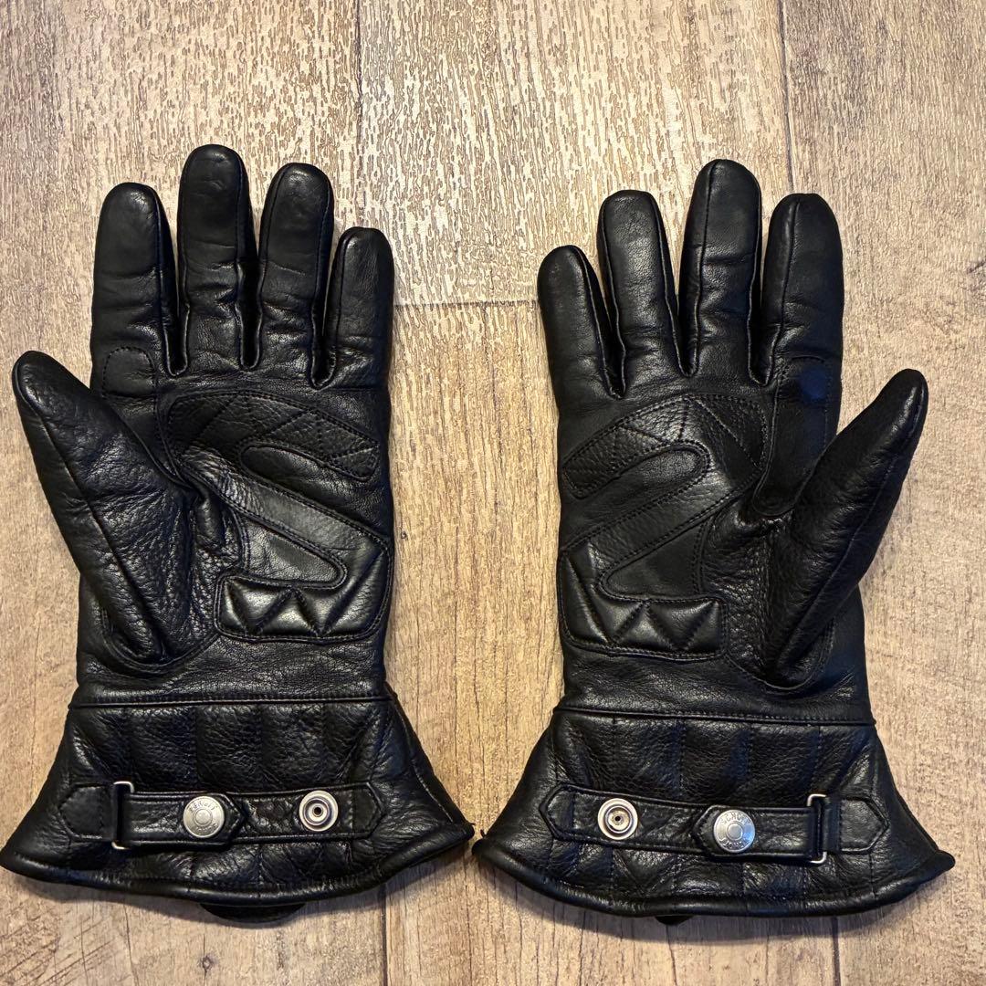 【極暖】SCHOTT ボア レザー グローブ Lサイズ ブラック ガントレット