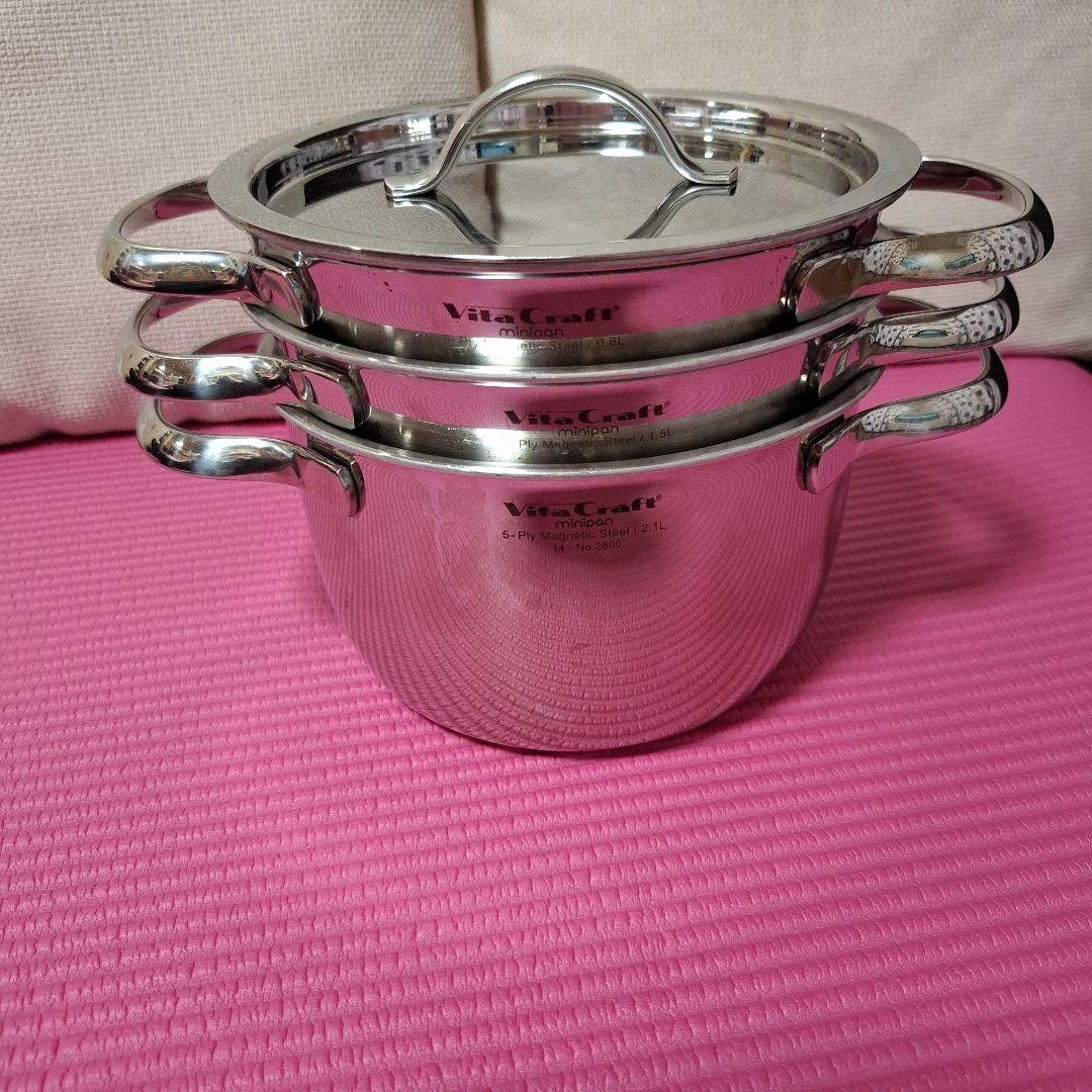 ビタクラフト　ミニパンセット　鍋セット　蓋つき　無水調理