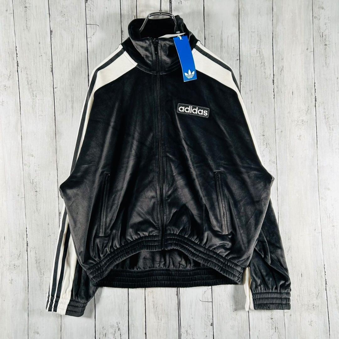 adidas アディブレイク ベロア トラックトップ 重盛さと美 S ブラック