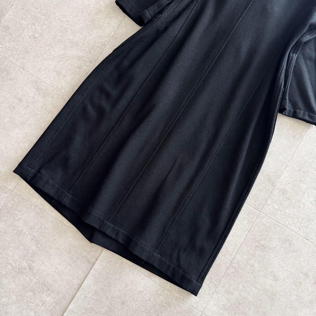 ワイズ　ロングコート　チェスターコート　黒　ブラック　ダブル　ウール　L