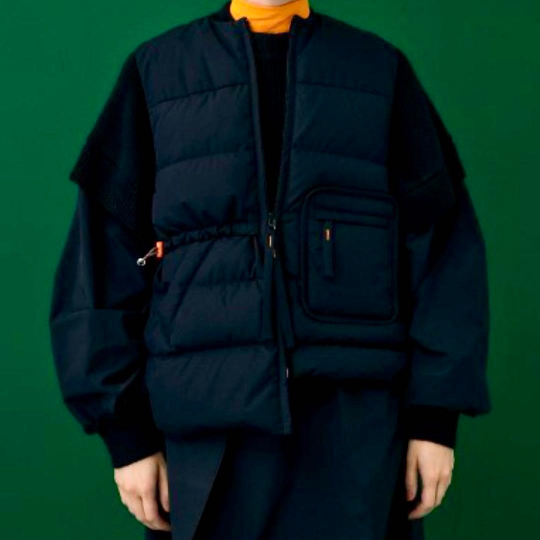 någonstansナゴンスタンスダウンベスト黒ブラックM