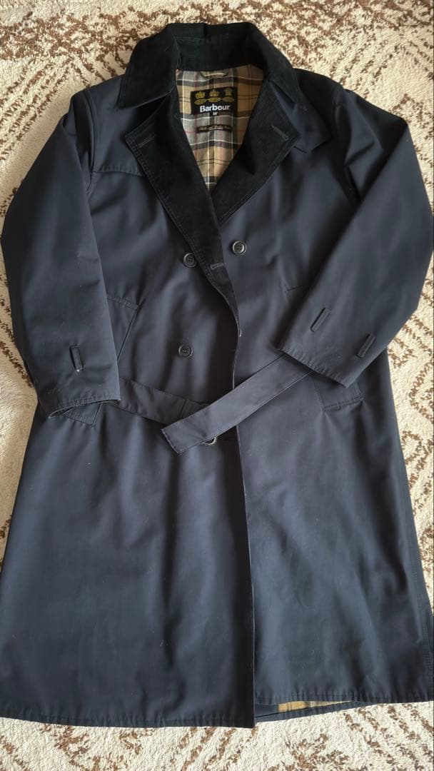 Barbour WHITLEYネイビー ダブル トレンチコート