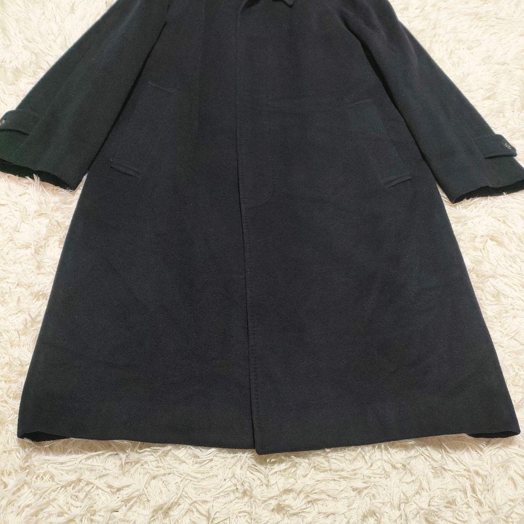 【カシミヤ100%】 delfina 伊勢丹　ステンカラーコート　紺　メンズ