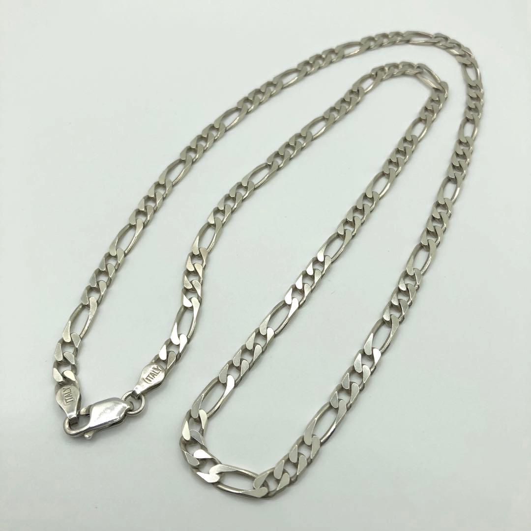 【美品☆】イタリア製 ユーロ ヴィンテージ フィガロチェーンネックレス 925