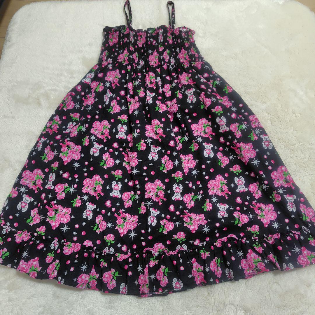 浴衣ドレス　薔薇柄　地雷系　平成姫ギャル　160cm和ロリY2K兵児帯セット売り