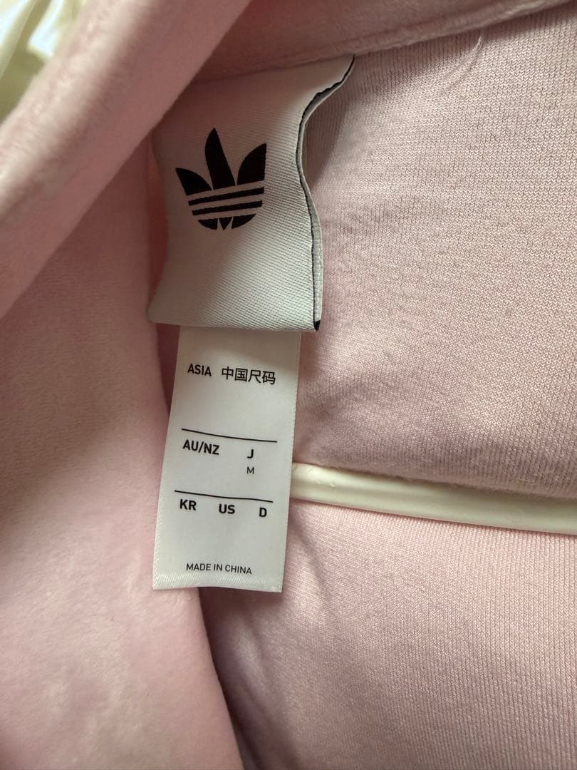 adidas ベロア ピンク ジップアップジャケット