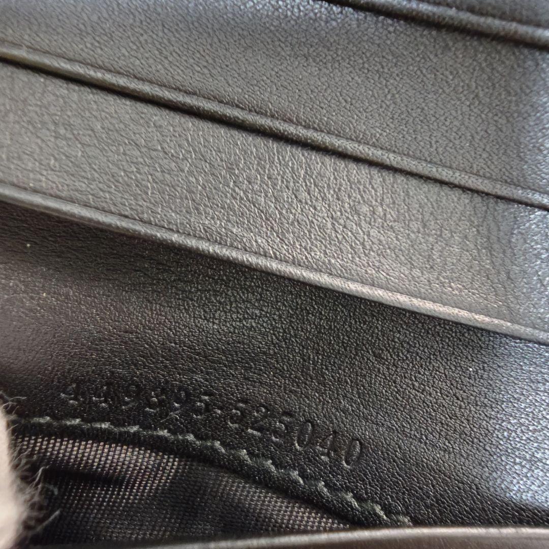 美品 　GUCCI　折財布　ブラック　マイクロシマ　ロゴ　フォック　ファスナー