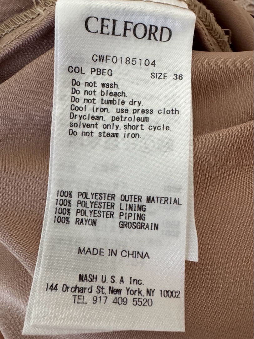 CELFORD ピンクベージュ レース ワンピース 36