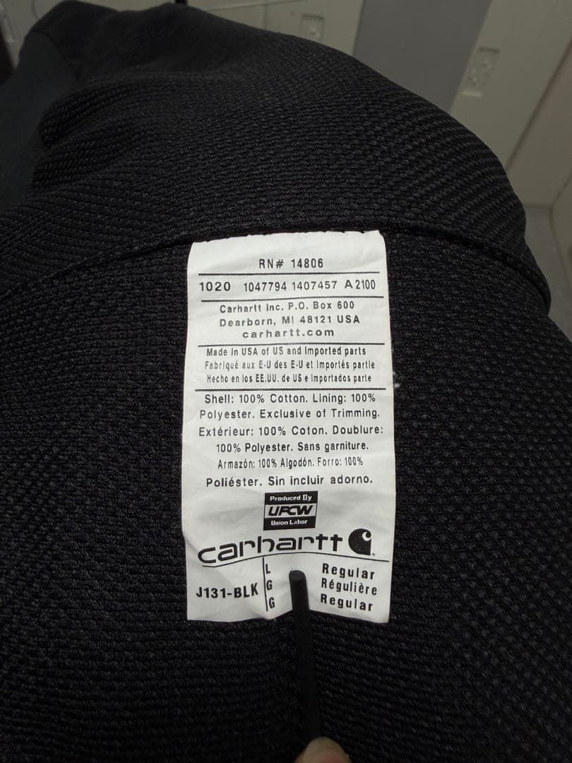 Carhartt アクティブジャケット J131￼ ブラック L　USA製