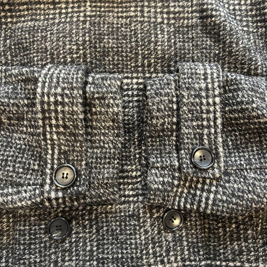 23AW✨Spick&Span Wスライバーチェックハーフコート ブラック