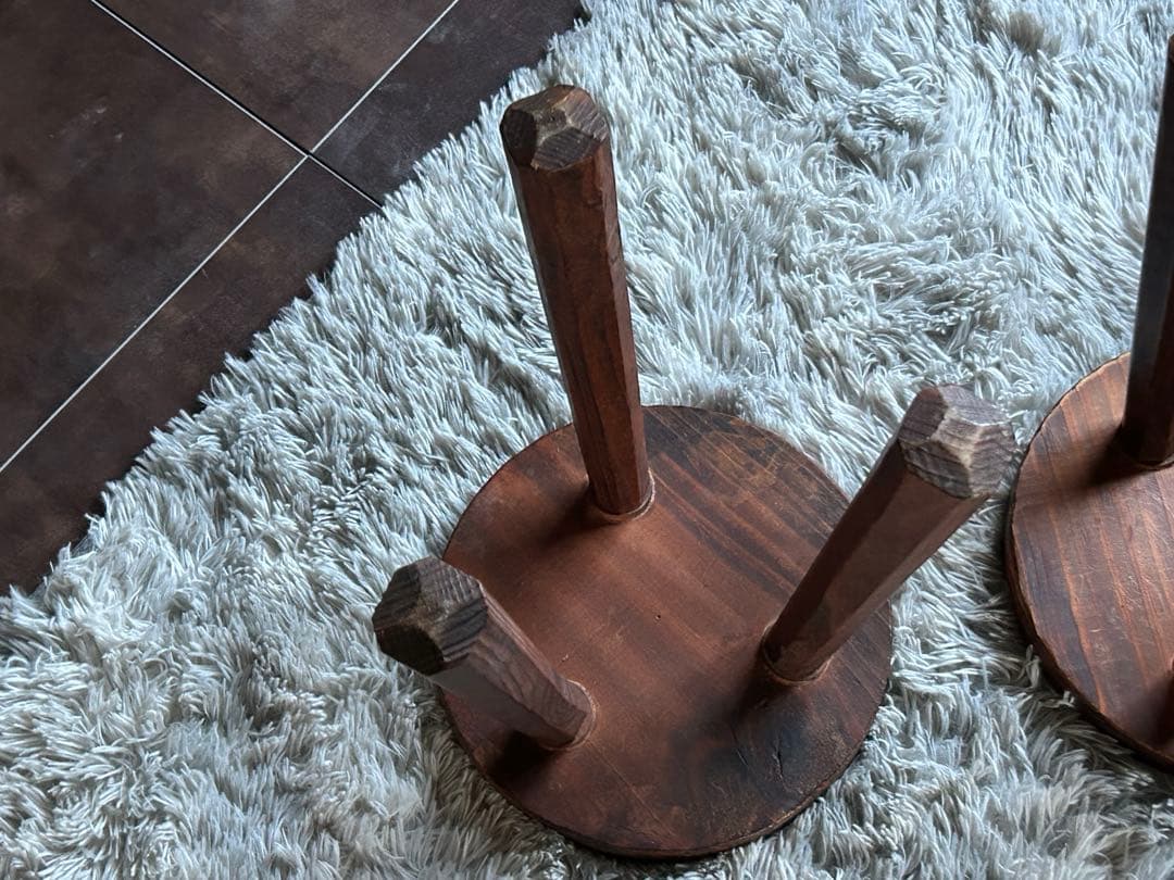 スペイン製　スツール　花台　タイル　ヴィンテージ　チェア　インテリア　IZ